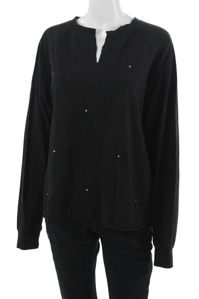 Jet John Eshaya Women Designer Basic Long Sleeve Blouse Black Size M