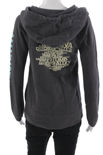 Yosemite Women Pullover Hoodie Dark Gray Drawstring 100% Cotton Size 1