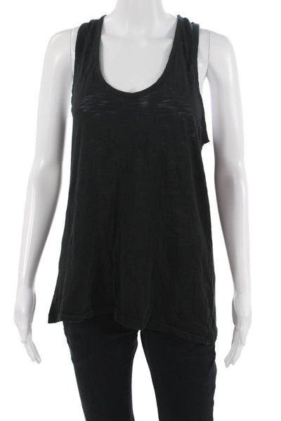 Goldie Womens Black Pima Cotton Jersey Tank Sleeveless Round Neck Size L
