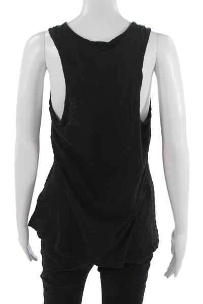 Goldie Womens Black Pima Cotton Jersey Tank Sleeveless Round Neck Size L