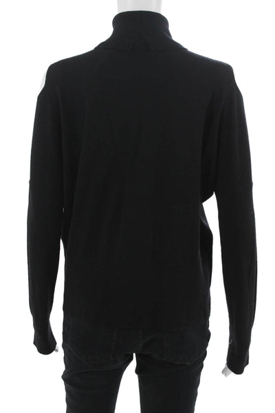 Vince Unisex Black Merino Wool Turtleneck Pullover Sweater Size M