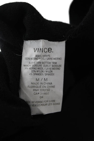 Vince Unisex Black Merino Wool Turtleneck Pullover Sweater Size M