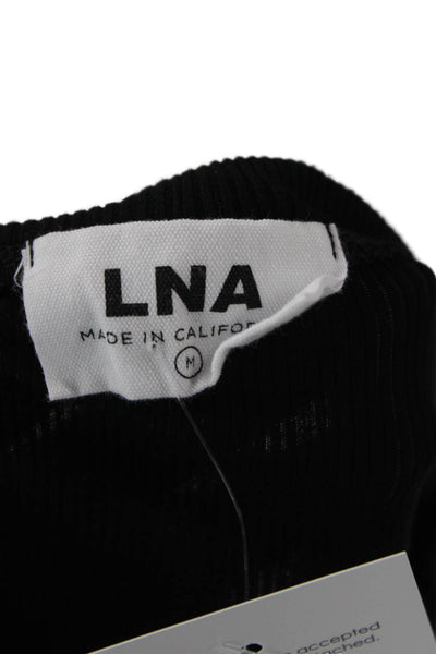 LNA Womens Black Cropped Long Sleeve T Shirt Size M