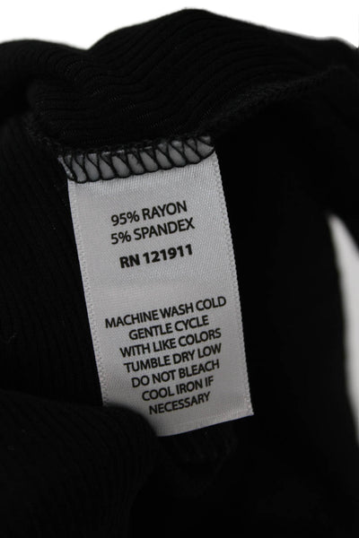 LNA Womens Black Cropped Long Sleeve T Shirt Size M