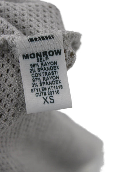 Monrow Unisex Pullover V-Neck Gray Long Sleeve Rayon Spandex Sweater Size XS