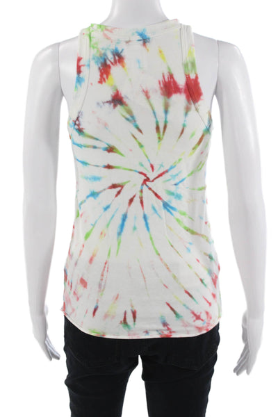 Wesley Women White Cotton Crew Neck Basic Tank Sleeveless Size L