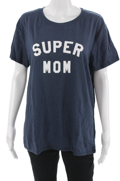 Sub_Urban Riot Women Dark Blue Basic Graphic T-Shirt Crew Neck Size L