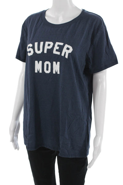 Sub_Urban Riot Women Dark Blue Basic Graphic T-Shirt Crew Neck Size L