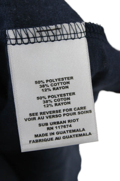 Sub_Urban Riot Women Dark Blue Basic Graphic T-Shirt Crew Neck Size L