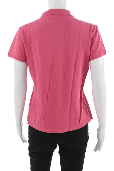 Lacoste Womens Basic Pink Collared Polo Short Sleeve Size S