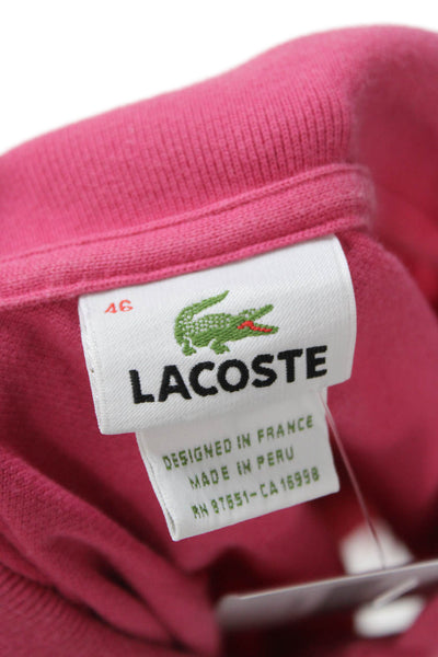 Lacoste Womens Basic Pink Collared Polo Short Sleeve Size S