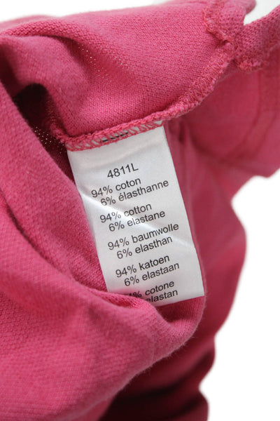Lacoste Womens Basic Pink Collared Polo Short Sleeve Size S