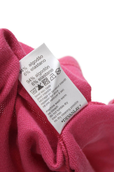 Lacoste Womens Basic Pink Collared Polo Short Sleeve Size S