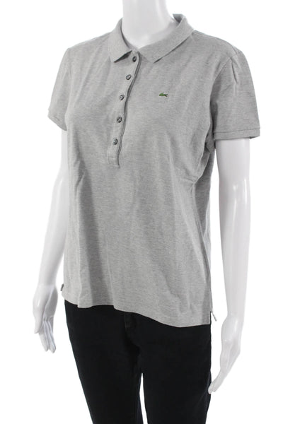 Lacoste Womens Basic Polo Short Sleeve Collared Gray Size 46