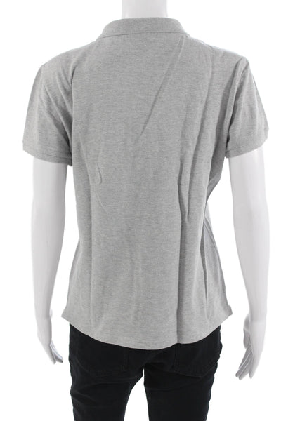 Lacoste Womens Basic Polo Short Sleeve Collared Gray Size 46