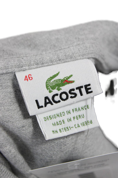 Lacoste Womens Basic Polo Short Sleeve Collared Gray Size 46