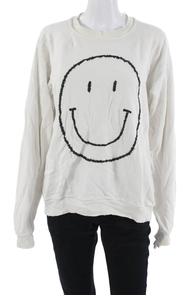ISMBS Unisex Pullover Sweatshirt White 100% Cotton 90s Graphic Crew Neck Size M