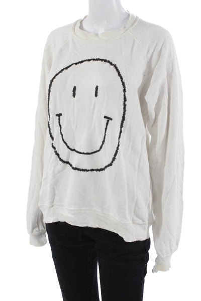 ISMBS Unisex Pullover Sweatshirt White 100% Cotton 90s Graphic Crew Neck Size M