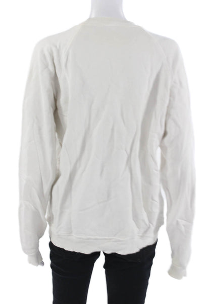 ISMBS Unisex Pullover Sweatshirt White 100% Cotton 90s Graphic Crew Neck Size M