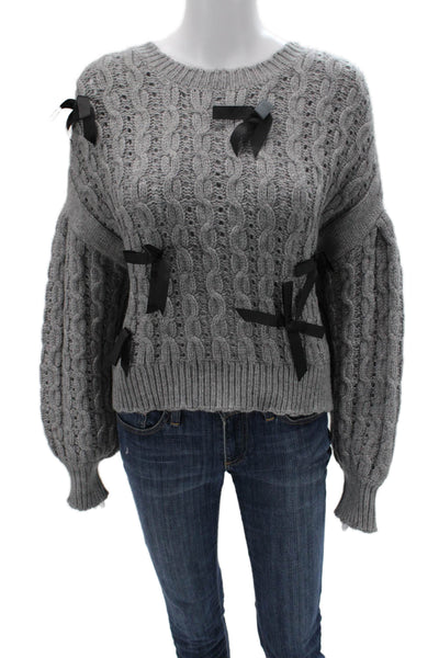 Storets Unisex Pullover Sweater Gray Crew Neck Long Sleeve Grunge Size M