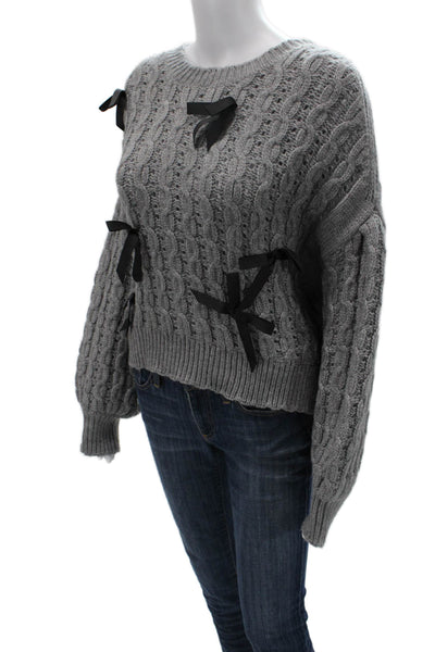 Storets Unisex Pullover Sweater Gray Crew Neck Long Sleeve Grunge Size M