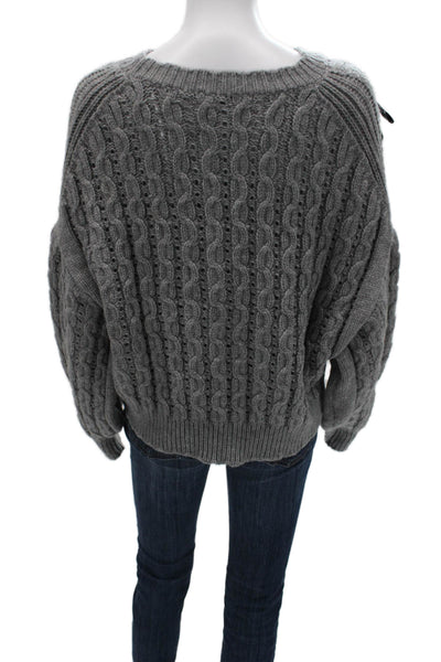Storets Unisex Pullover Sweater Gray Crew Neck Long Sleeve Grunge Size M