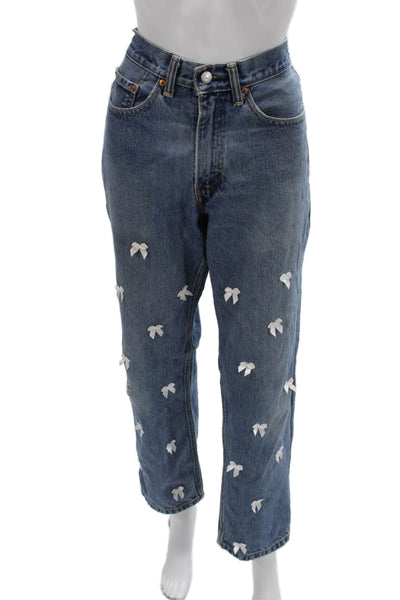 Levis Womens Mom Straight Blue High Rise Jeans Size 31