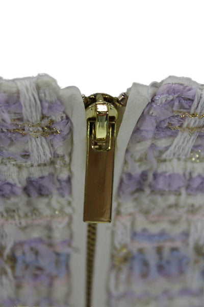 House of Harlow 1960 Women Mini Shift Jacket Purple Check Size 4