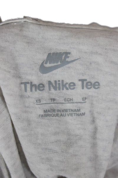 Nike Womens Cropped Graphic Cotton Tank Sleeveless Crew Neck White Size XS