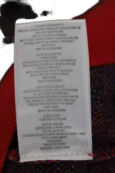 Equipment Femme Unisex Pullover Red Plaid Wool Crewneck Long Sleeve Size M