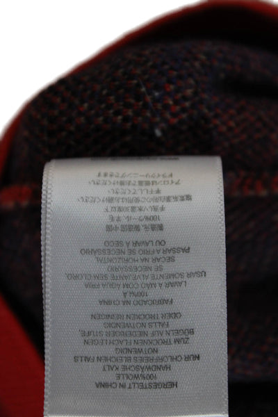 Equipment Femme Unisex Pullover Red Plaid Wool Crewneck Long Sleeve Size M