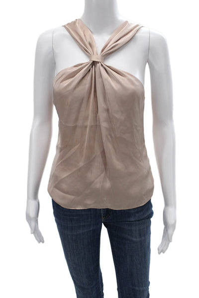 Reiss Women Sleeveless Beige 100% Polyester Blouse Classic Size 4
