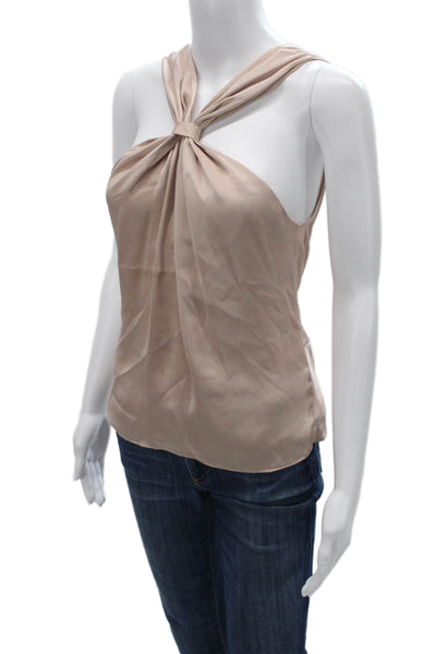 Reiss Women Sleeveless Beige 100% Polyester Blouse Classic Size 4
