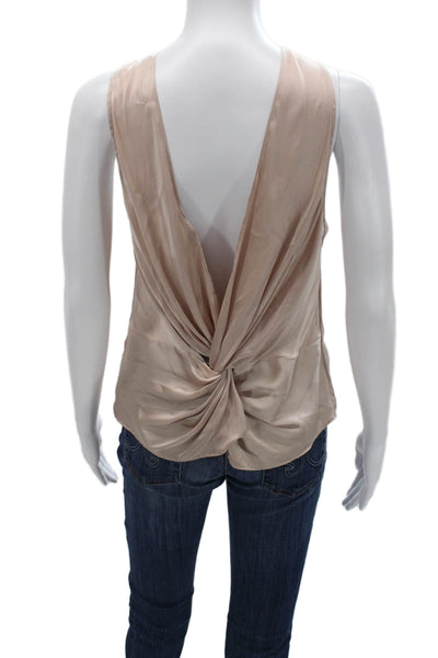 Reiss Women Sleeveless Beige 100% Polyester Blouse Classic Size 4