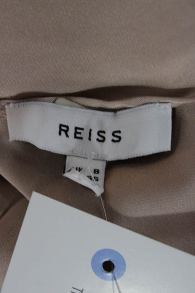 Reiss Women Sleeveless Beige 100% Polyester Blouse Classic Size 4