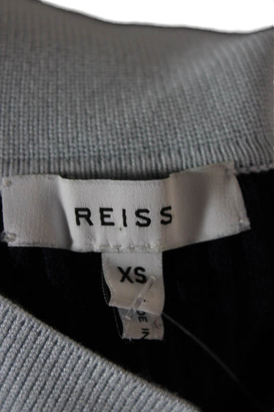 Reiss Unisex Cardigan Dark Blue Collared Button Designer Size XS
