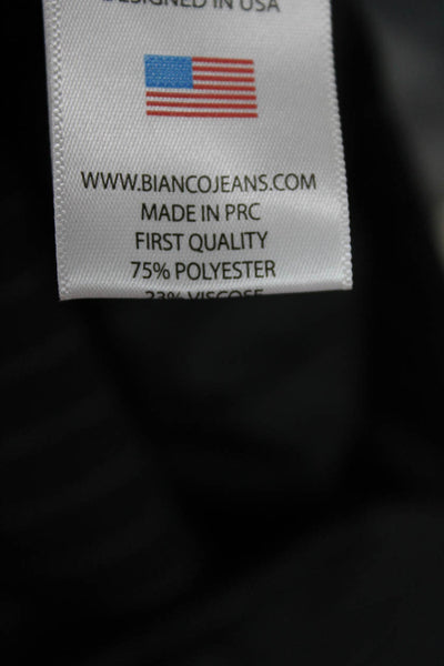 Bianco Unisex Black Striped Collared Suit Vest Sleeveless Polyester Size S