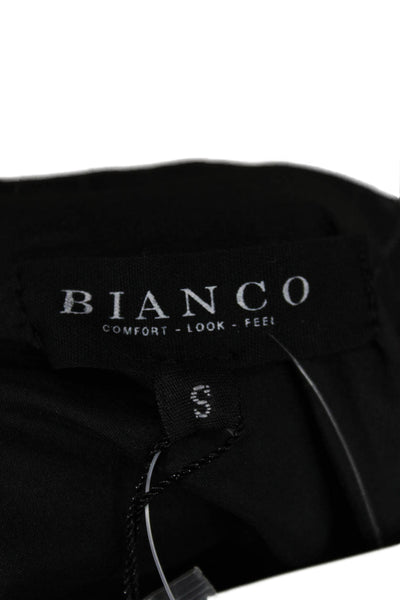Bianco Unisex Black Striped Collared Suit Vest Sleeveless Polyester Size S