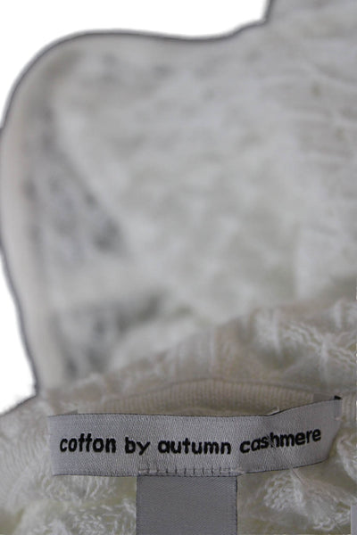 Cotton By Autumn Cashmere Women Pullover Hoodie White Cotton Longsleeve Size S