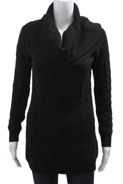 Ralph Lauren Black Label Unisex Black Silk Turtleneck Pullover Sweater Size S