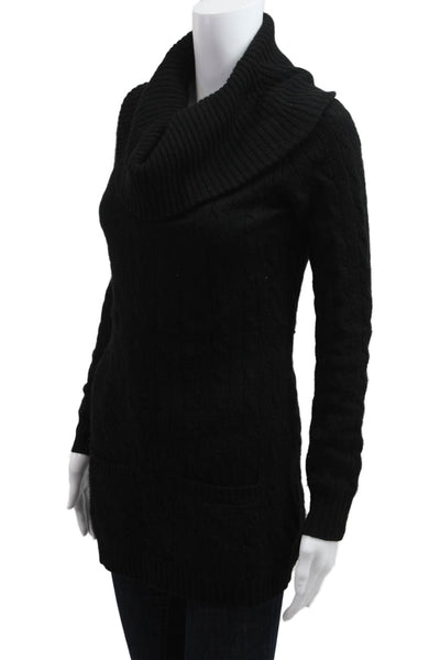 Ralph Lauren Black Label Unisex Black Silk Turtleneck Pullover Sweater Size S