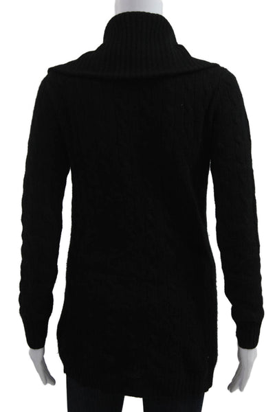 Ralph Lauren Black Label Unisex Black Silk Turtleneck Pullover Sweater Size S