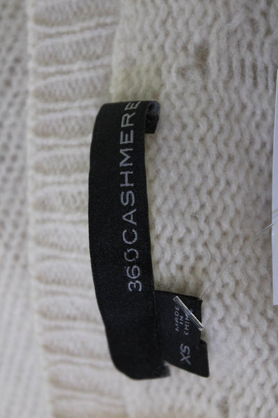 360 Cashmere Unisex Pullover Sweater Beige 100% Cashmere Crew Neck Size XS
