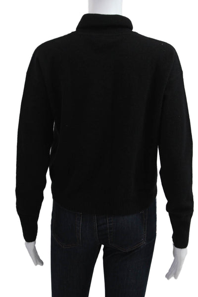 Intermix Unisex Pullover Cashmere Turtleneck Sweater Black Long Sleeve Size PP