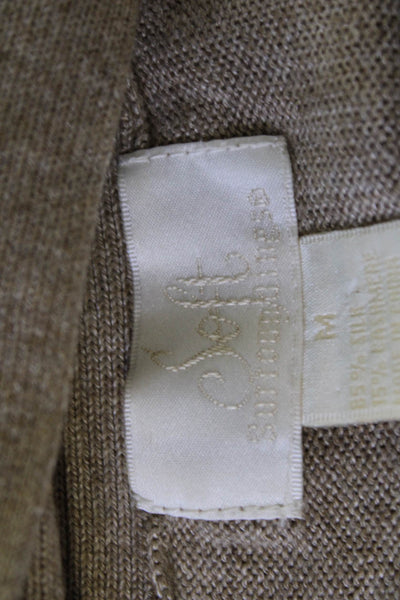 Soft Surroundings Unisex Pullover Beige V-Neck Silk Cashmere Long Sleeve Size M