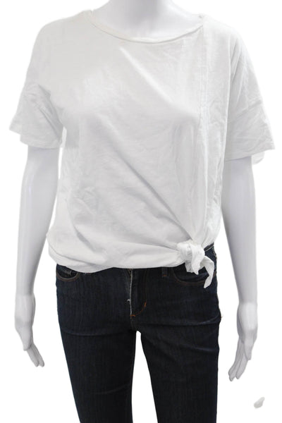 Eileen Fisher Women Basic White T-Shirt Short Sleeve Round Neck Size 2XS