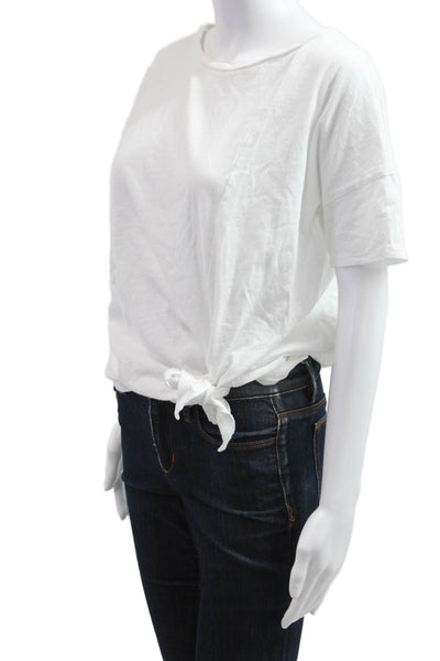 Eileen Fisher Women Basic White T-Shirt Short Sleeve Round Neck Size 2XS