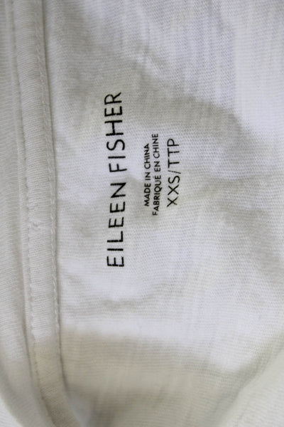 Eileen Fisher Women Basic White T-Shirt Short Sleeve Round Neck Size 2XS
