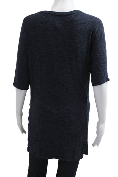 Lou & Grey Womens Basic Tunic Dark Blue Short Sleeve Rayon Spandex Size XS