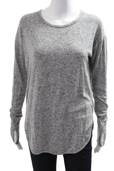 Athleta Womens Gray Basic Long Sleeve T-Shirt Size S